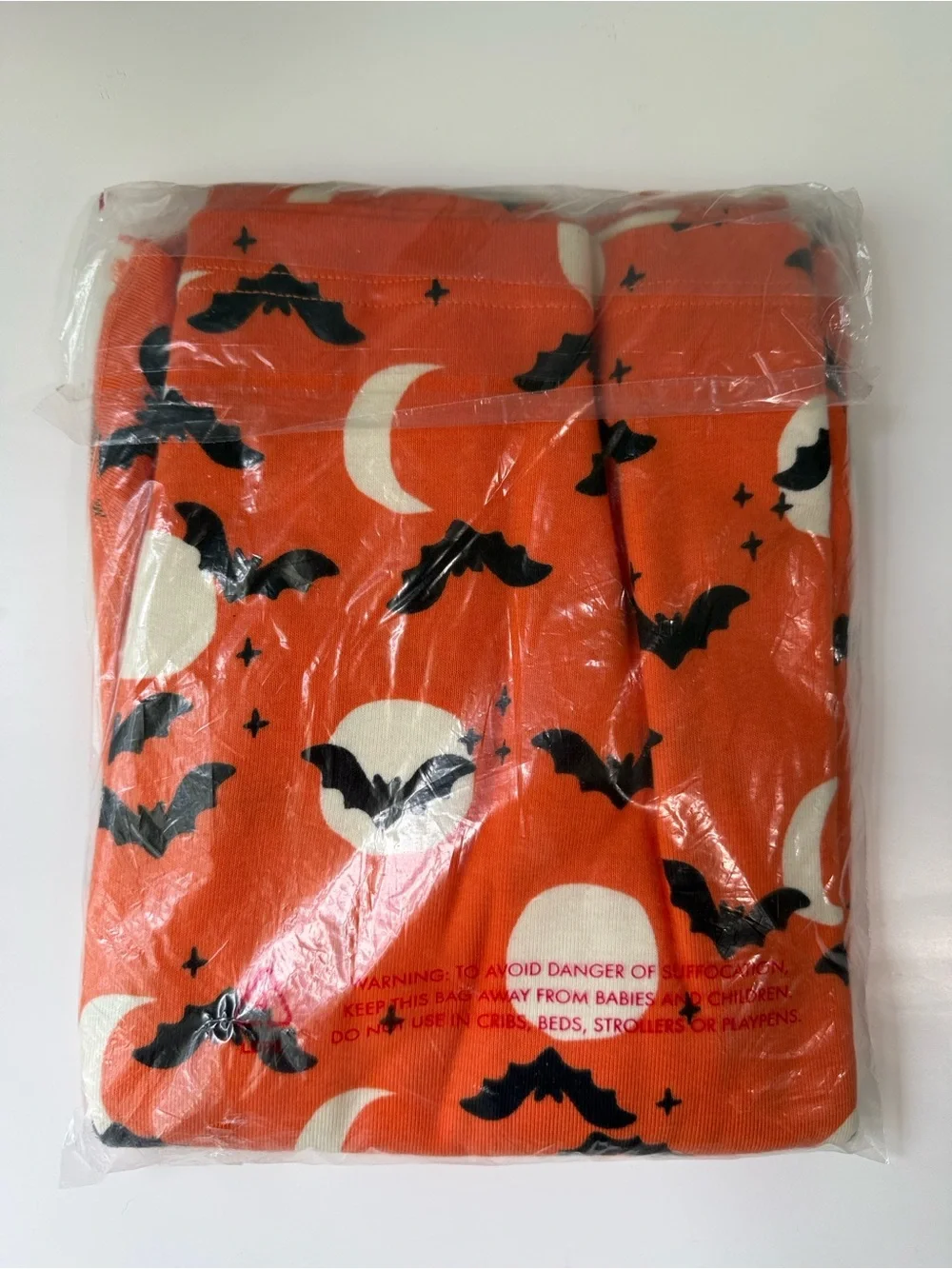 Hanna Andersson Orange Halloween Bat Print Kids Pajamas